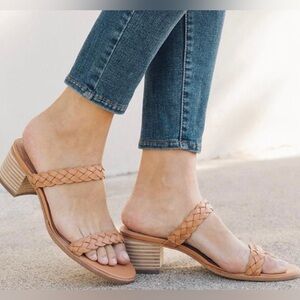 New Soludos Luna Braided Block Heel in Brown Size 8.5